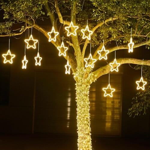 30CM Christmas Star LED String Light Fairy String Fairy Star Hanging Light For Wedding Villa Party Backyard Club