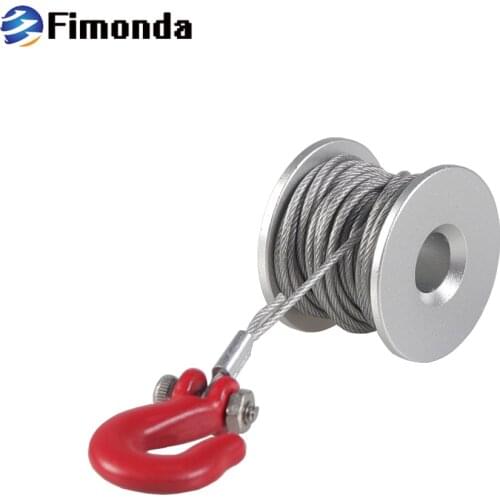 1/10 RC 25T Gear Servo Winch Wheel Drum Steel Wires Trailer Hook for RC Crawler Car Traxxas TRX4 Axial SCX10 WRAITH Tamiya CC01