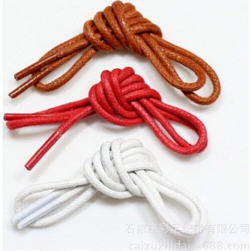 1Pair High Quality Waxed Round Shoe Laces Shoestring for Martin Boots Men Leather Shoes Casual Cotton Shoelaces Black Coffee