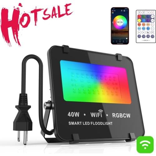 LED Smart Floodlights WiFi Smart Home Outdoor Lighting Smart Life RGB Flood Light IP66 40W100-240V Spotlight