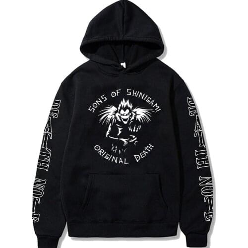 Anime Death Note Hoodies Mens Casual Fashion Sweatshirts Japan Anime Hoodie Streetwear Male