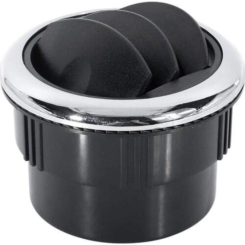 2Pieces Round Air Conditioning Outlet With Grille Fixed Screws Plastic Dashboard Side Roof Air Ventilation Deflector For Car Bus