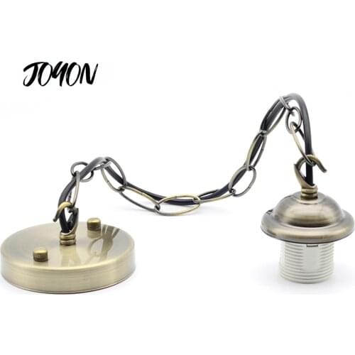 E27 Vintage Lamp Base Ceiling Rose Chain Pendant Light Bulb Holder Screw Socket Fitting Kit for Retro Incandescent