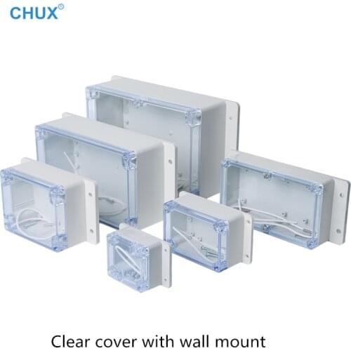 Waterproof Electrical Junction Box Wall mount Outdoor Sealed Clear cover Plastic Enclosure Case Electrical Distribution boxes