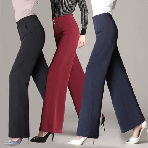 High Waist Flare Pants Plus Size Women Trousers Female Office Lady Casual Wide Leg Pants Stretch Long Pants Female