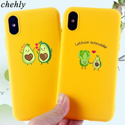 Funny Avocado Phone Case for IPhone 6s 7 8 11 Plus Pro X XS MAX XR Fashion Cases Soft Silicone Fitted TPU Back Cover Accessories