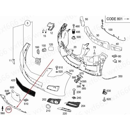 Car Front bumper lower guard Plating baffle W251mer ced es-be nzR300 Front bumper cover Anti-collision protection barrier