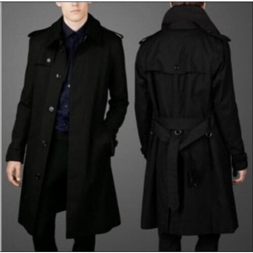 S-5xl Spring Autumn Fashion Personality Slim Single Breasted Coats Men Trench Business Casual Long Outerwear Plus Size Clothing