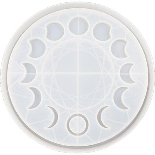 13MC Star Moon Clock Dial Crystal Epoxy Resin Mold Lunar Eclipse Moon Phase Ornament Plate Silicone Mould DIY Crafts Making Tool