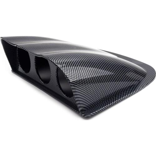 2'' 52mm Carbon Fiber Style Car Triple Dash Gauge Meter Pod 3 Hole Dashboard Mount Holder Front