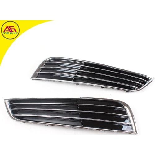 2012 up ABS Chrome line W12 AG-A style foglight hole grills foglamp covers A8 fog lamp airway mask for Audi A8