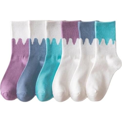 2020 New 12 Pairs Women Happy Cotton Patchwork Streetwear Colorful Cute Soft Autumn Winter Fashion Harajuku Girl Crew Socks