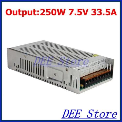 250W 7.5V(6.75V~8.25V) 33.5A Single Output Adjustable Switching power supply unit for LED Strip light Universal AC-DC Converter