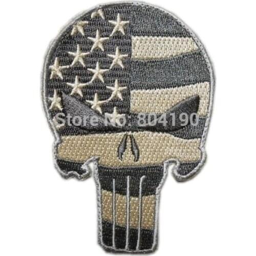 3.6" Vintage PUNISHER SKULL USA WAVING FLAG US PATCH TV MOVIE BADGE Dropship clothes