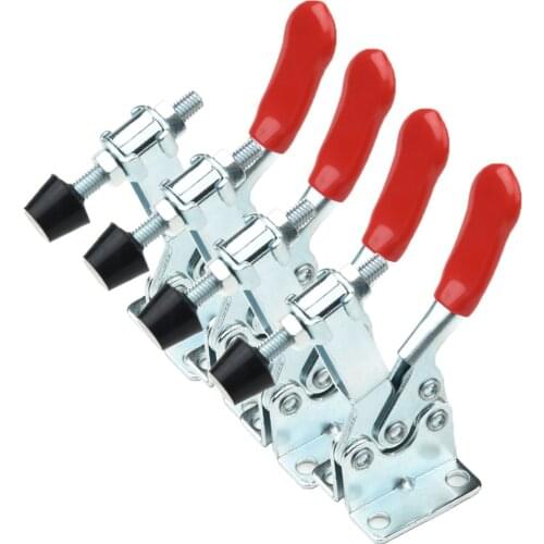 4 PCS GH-201B Horizontal Toggle Clamp Quick-Release Toggle Clamps Set Locking Lever Fastener Hand Tool