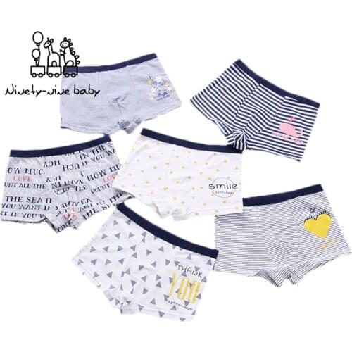 4 Piece /Lot Kids Boys Underwear Cartoon Childrens Shorts Panties for Baby Boy Boxers Stripes Printed Teenager Underpants