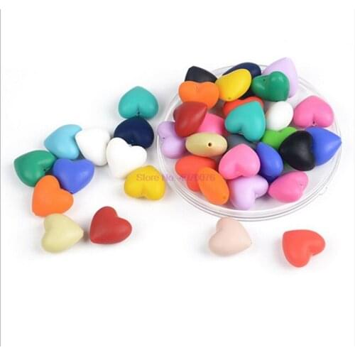 DHL 5000pcs BPA Free Silicone Heart Teether Beads DIY Baby Pacifier Shower Soother Nursing Necklace Sensory Toy Gift Accessory