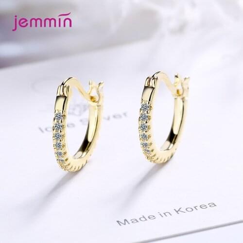 925 Sterling Silver Luxury Gold Crystal Earrings For Women Girls Wedding Trendy 2021 Fashion Jewelry Valentines Day Gift