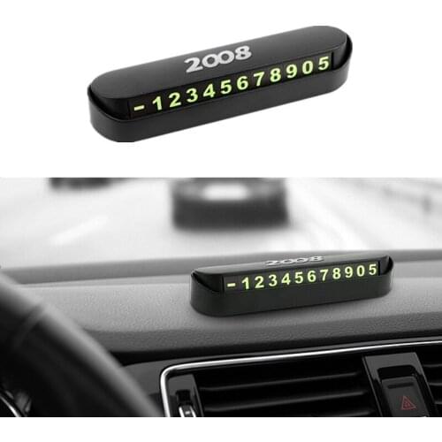 Car Temporary Parking Card Phone Number Card Plate Sticker for Peugeot 2008 Accessories Car Styling