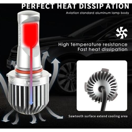 2pcs H8 H9 H11 5202 5201 9005 9006 Car High Brightness Anti Fog Lamp LED Head Lamp Rain Fog Weather Lamp Low Beam Lamp 6000K