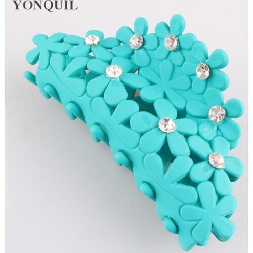 10.5*4.5 CM Large Hair Claws Strong Crab Hair Clips Clamp Flower with crystal Hairpin Hair Accessory for Women 6PCS/LOT SYHC60