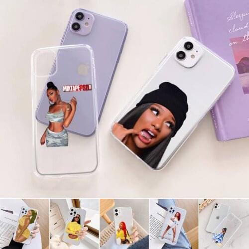 Megan Thee Stallion Phone Case For iphone 12 11 mini x xs xr pro max 8 7 6s 6 5 5s 5c se plus Transparent soft