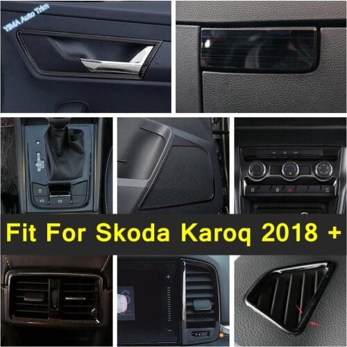 Glove Box Handle Sequins / Speaker / Air Conditioning Panel Cover Trim Stainless Steel Accessories For Skoda Karoq 2018 - 2020