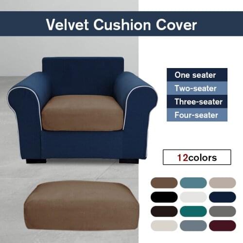 1/2/3/4 Seat Sofa Seat Cushion Cover Elastic Soft Velvet Cushion Cover Pet Kids Furniture Protector Armchair Slipcover