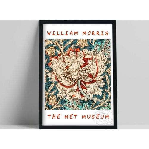 Nordic Floral Wall Art Prints, William Morris The Met Museum Exhibition Poster, Plant Pattern Home Canvas Painting Wall Decor