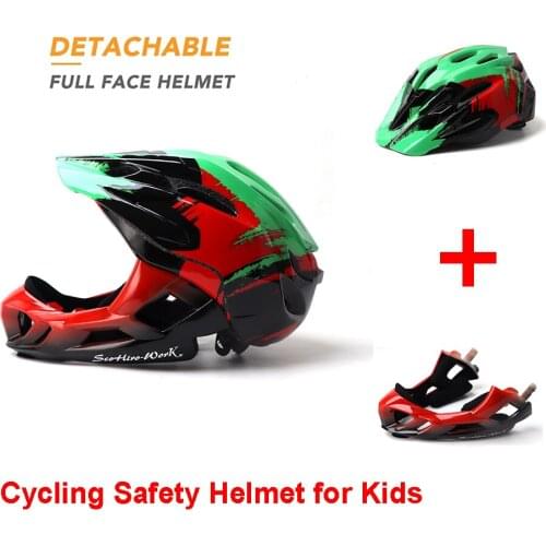 Children Helmet Kids Detachable Full Face Flip Up Racing Helmet Downhill DH Sports Safety Helmet Avt MTB Mountain Cycling Helmet