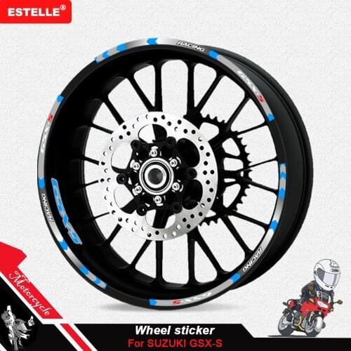 For Suzuki GSX-S 1000 GSX-S1000F GSX-S750 Motorcycle Reflective sticker Rim stripes Decals 17inch Wheel Sticker Reflective Tape
