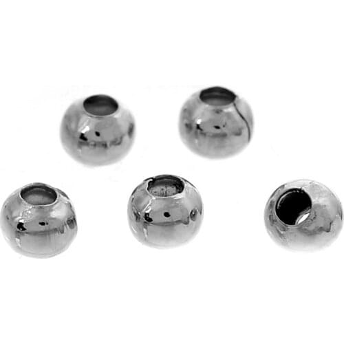 DoreenBeads 1000PCs Silver Color Smooth Ball Spacers Beads 3mm Dia. (B01110), yiwu