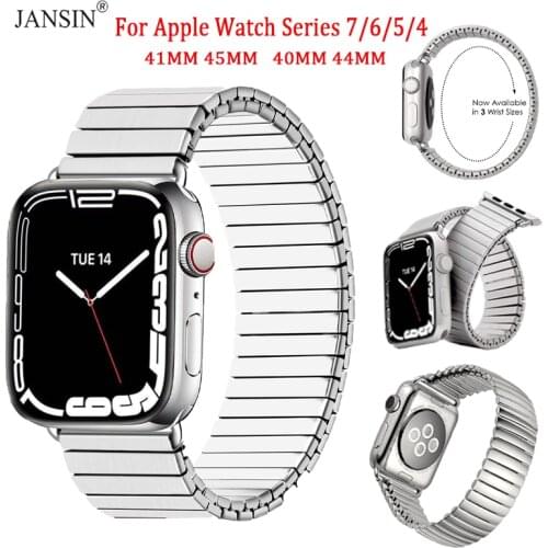 Elastic Solo Loop Strap For Apple Watch Band 44mm 40mm Metal Stainless Steel Bracelet for iWatch 42mm 38mm Series 6 SE 5 4 3 2 1