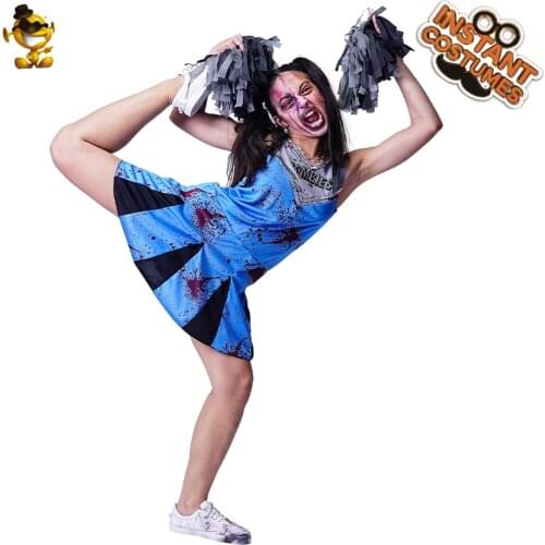 Bloody Cheerleader Costumes Halloween Scary Bloody Students Carnival Purim Party Role Play Bloody Costume Party Dress