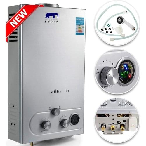 FVSTR-Homse 12L gas water heater 3.2GPM Propane LPG Gas Tankless Water Heater Instant Hot Water Boiler Shower