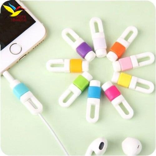 2017New Fashion Portable Original Winder USB Cable Earphones earpods Protector accessor Colorful Cable Random Color 2000 pcs/lot