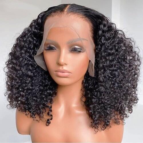 Short Curly Bob Lace Front Human Hair Wigs for black women 13x4 Frontal wigs Brazilian Curly Human Hair Wig 4x4 Bob Closure Wig