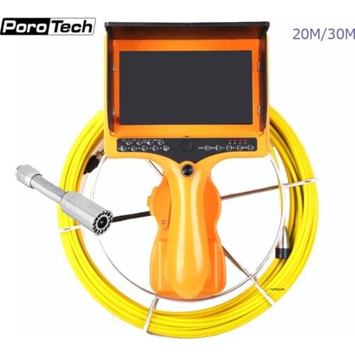 Handheld Sewer Camera with Distance Counter and DVR Portable Endoscope Inspection Camera 7DH 20M/65FT Cable 7inch 1000TVL