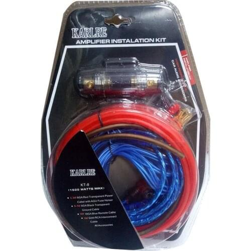 Car Audio Speakers Cable Wiring Kits Amplifier Subwoofer Power Kit 10GA Speaker Cable Holder Fuse Wires Installation 60 AMP I6D5