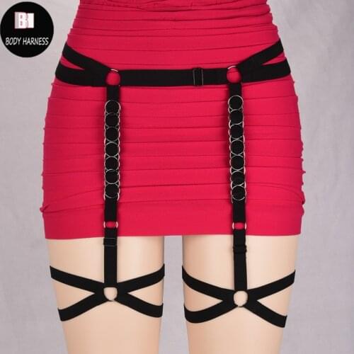 Sexy High Quality Lingerie Women Fashion Punk Suspender Belt Body Cage Harness Thigh Garter Women Fetish Underwear body harness