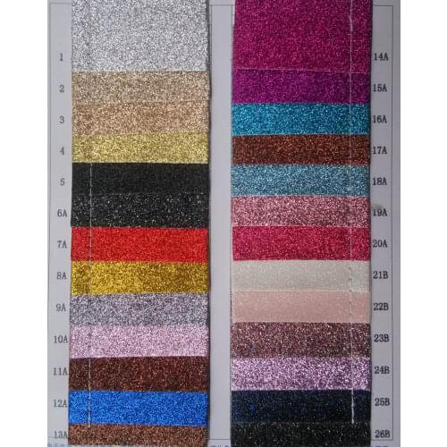Synthetic PU glitter fabric leather material 50 yards per roll wholesale guangzhou Manufactor