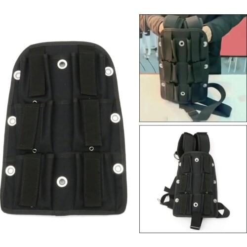 Heavy Duty Tech Diving Back Support Backplate Weight Plate Pad with Book Screws, 6 Weight Pockets for Harness