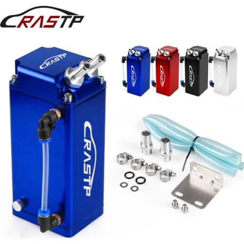 RASTP-Universal Aluminum Square Shape Oil Catch Can Tank Reservoir Racing Engine Fuel Tanks RS-OCC018