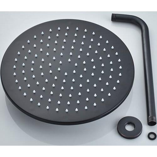 Vidric Vidric 3-way Matte Black Thermostatic Bath Shower Faucet Round Shower Embedded Box Thermostatic Mixer Swivel Tub Spout Fa