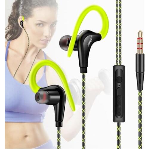 Waterproof 3.5mm Wired Eearphone Suitable For Xiaomi Huawei Samsung phones Sports Non-slip Stereo Music Headphones With Micphone