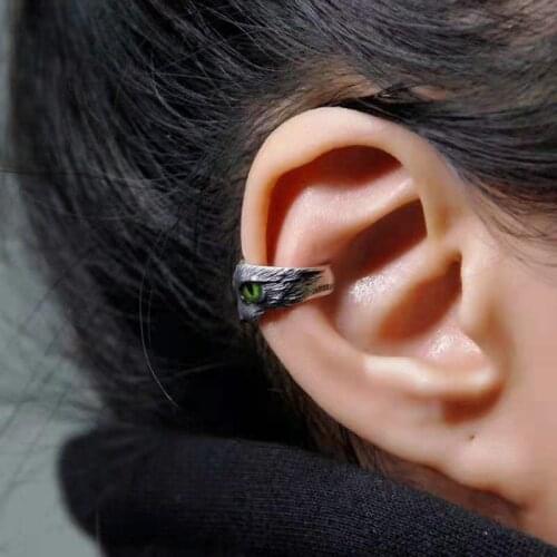 Unique Fashion Creative Design Cat Eyes Animal Earring For Women Charm Black Color Earring Halloween Party Jewelry Accessories