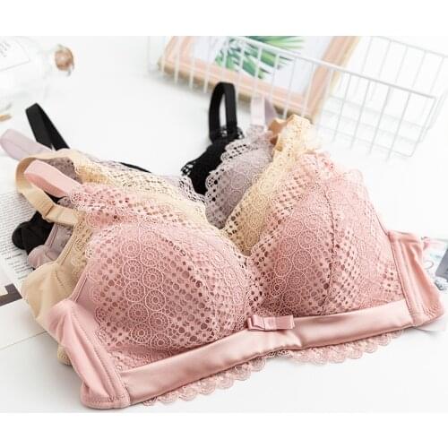 Womens 100% Real Silk Lining with Lace fabric outside Everyday Comfortable Wireless Bra Bralette 2041