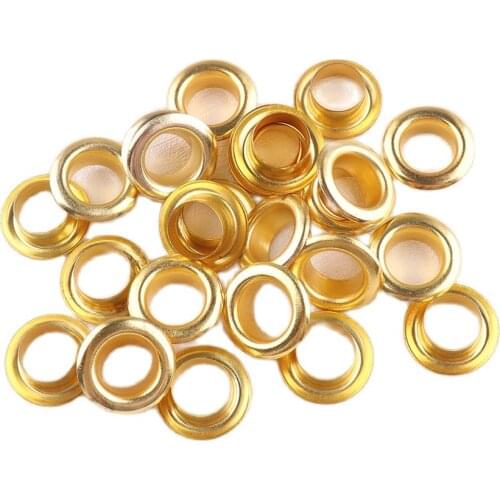100 sets Gold Metal Eyelets 13.5*5mm with Grommet for DIY Scrapbooking Cap Leathercraft Shoes Belt Bag Tag Clothes Accessorie
