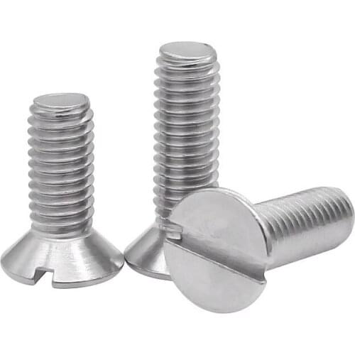 10/50pc M1.6 M2 M2.5 M3 M4 M5 M6 304 A2-70 stainless steel GB68 Metric Threaded Slotted Flat Countersunk Head Machine Screw Bolt