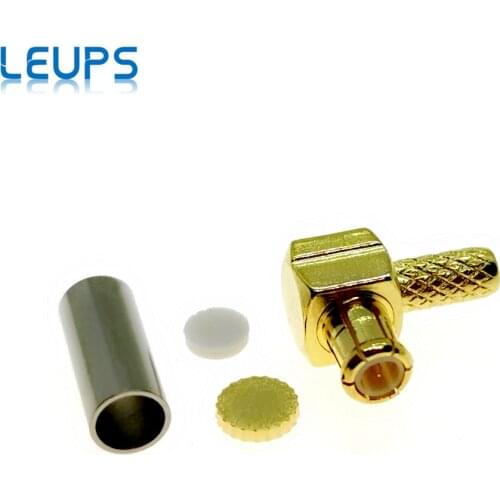 10PCS MCX Male Right Angle Plug Crimp RG174 RG316 LMR100 Cables RF Connector